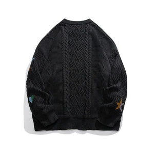 Midnight Time Knitted Ribbed Pullover Sweater ,  - Streetwear Sweater - Slick Street