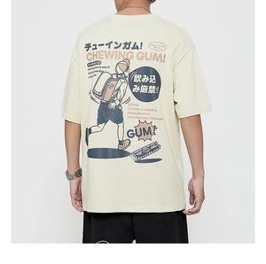 Chewing Gum Candy Cartoon Crew Neck T-Shirt , - Streetwear T-Shirts - Slick Street