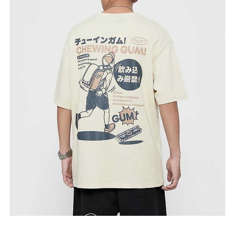 Chewing Gum Candy Cartoon Crew Neck T-Shirt , - Streetwear T-Shirts - Slick Street