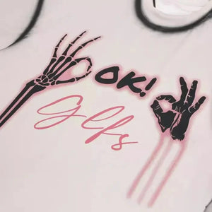 Black Lining Skeleton Hands Graphic T-Shirt ,  - Streetwear T-Shirt - Slick Street