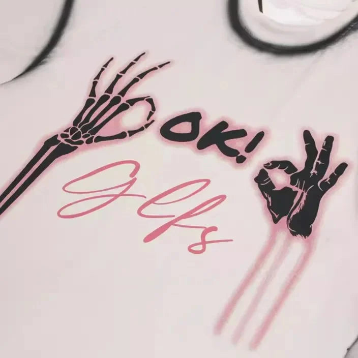 Black Lining Skeleton Hands Graphic T-Shirt ,  - Streetwear T-Shirt - Slick Street