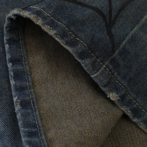 Nodok Spider Cobweb Blue Jean Shorts , - Streetwear Shorts - Slick Street