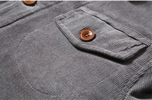 Corduroy Button Up Fleece Jacket , - Streetwear Jacket - Slick Street