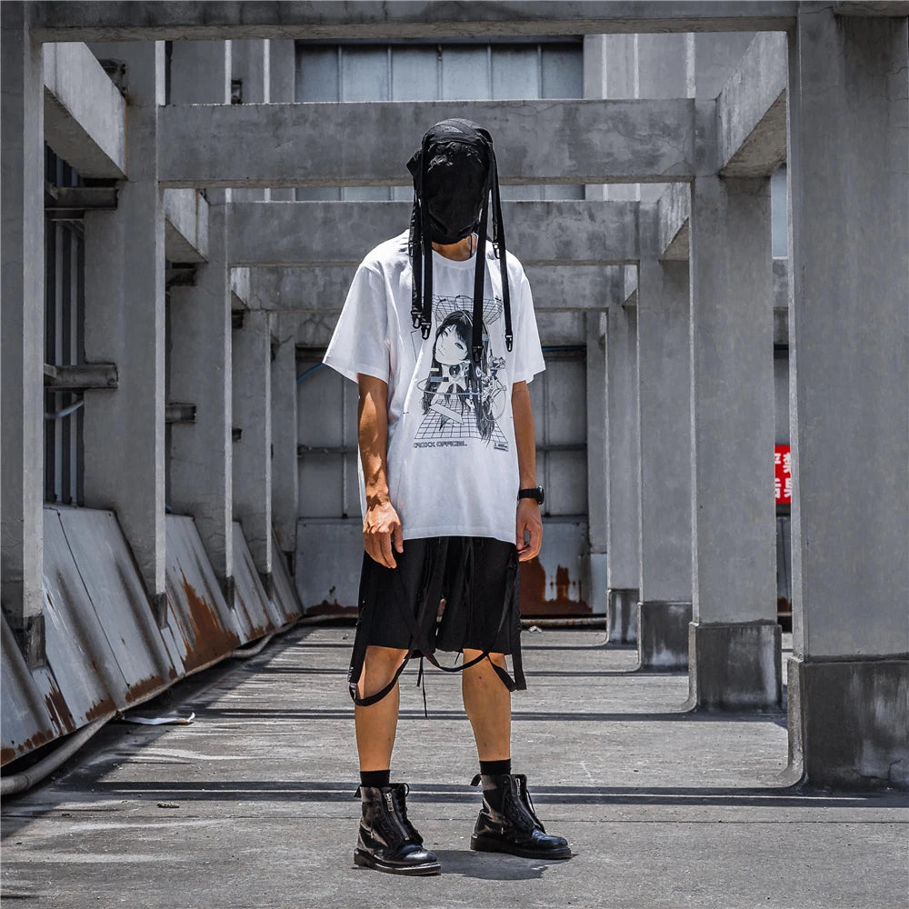 Streetwear Robotic Anime Girl Loose T-Shirt ,  - Streetwear T-Shirt - Slick Street