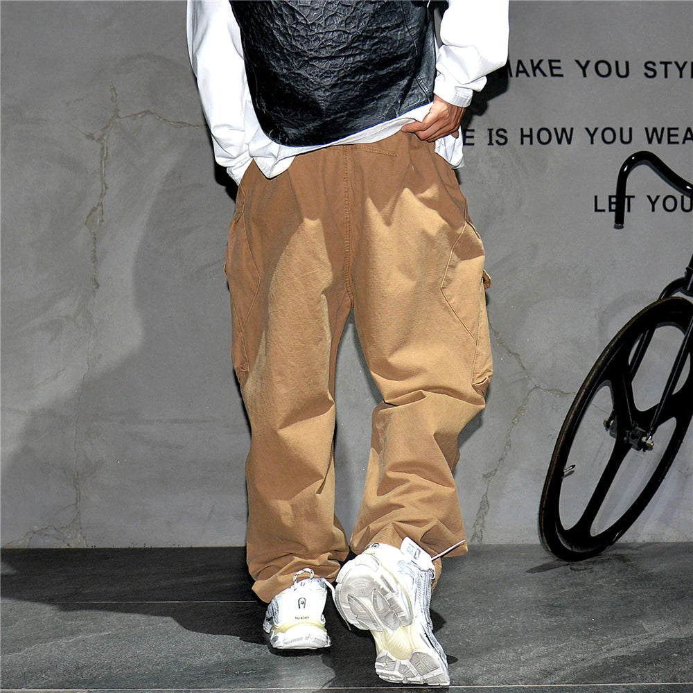 Ankle Length Baggy Cargo Pants , - Streetwear Pants - Slick Street