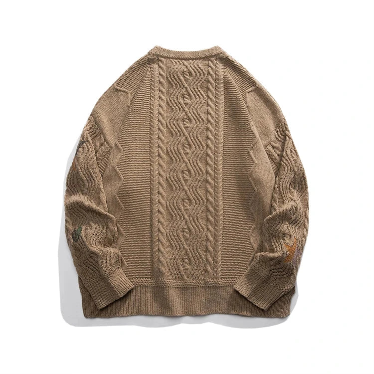 Midnight Time Knitted Ribbed Pullover Sweater ,  - Streetwear Sweater - Slick Street