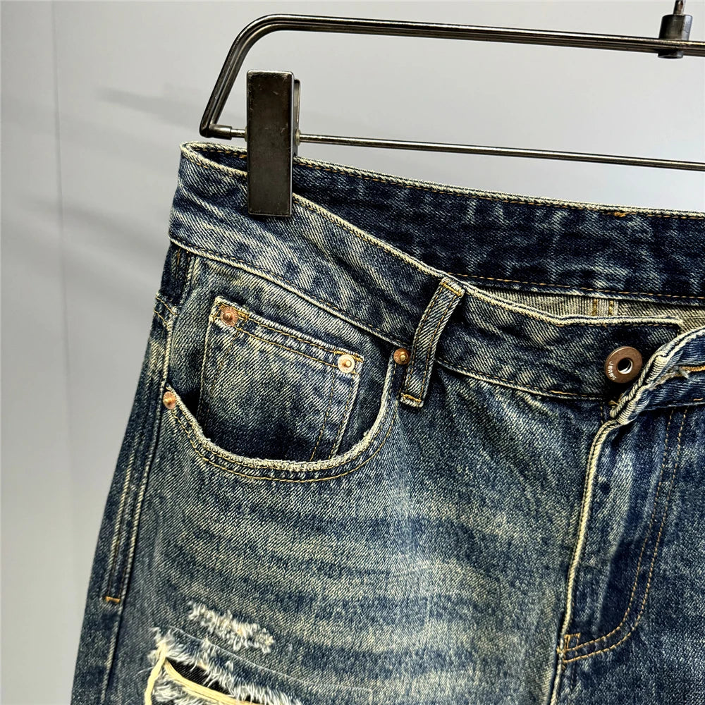 Indigo 26 Blue Distressed Jeans ,  - Streetwear Jeans - Slick Street