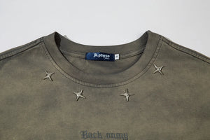 Tie-Die Metal Star Ripped T-Shirt , - Streetwear T-Shirts - Slick Street