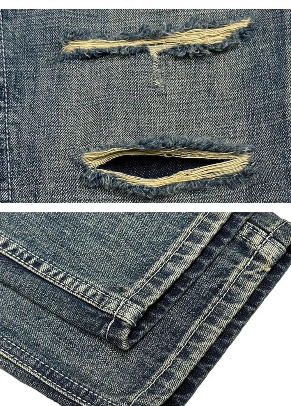 Ripped Denim Carpenter Jeans , - Streetwear Jeans - Slick Street