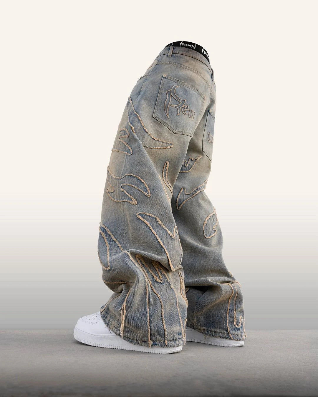 Y2k Retro Raw Edge Patchwork Denim Jeans – Slick Street