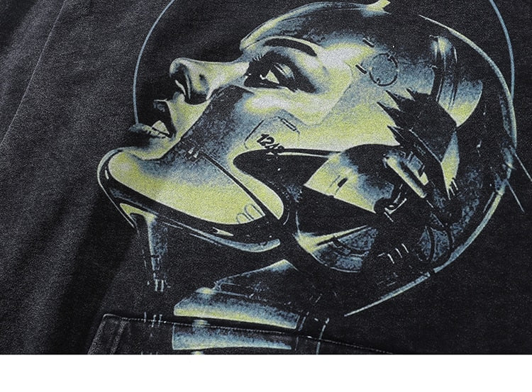 Dark Human Future Robot Graphic Hoodie ,  - Streetwear Hoodie - Slick Street