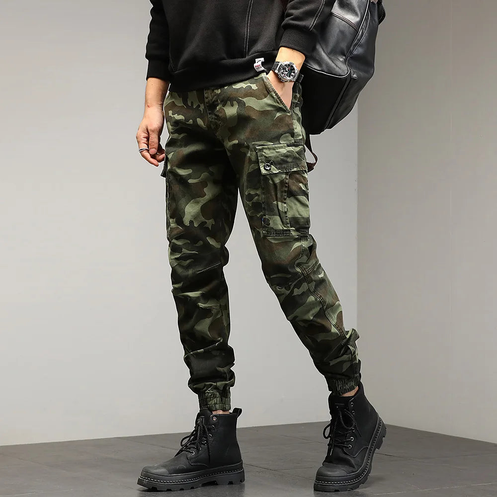 Drawstring Combat Military Cargo Pants Army Green, 28 - Streetwear Pants - Slick Street