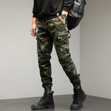 Drawstring Combat Military Cargo Pants Army Green, 28 - Streetwear Pants - Slick Street