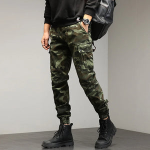 Drawstring Combat Military Cargo Pants Army Green, 28 - Streetwear Pants - Slick Street