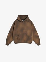 Iso Splash Abstract Oversized Pullover Hoodie Brown, XS - Streetwear Hoodie - Slick Street