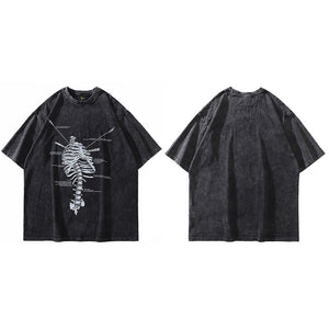 Charcoal The sternum Diagram T-Shirt Black, M - Streetwear T-Shirts - Slick Street