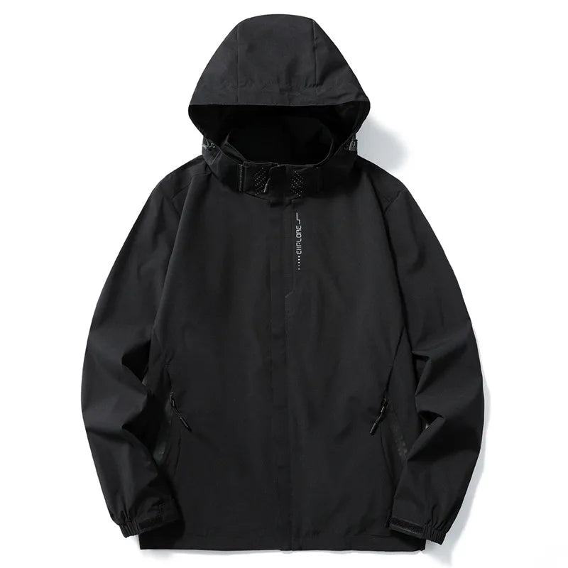 Plain Color Lightweight Outdoor Jacket Black 1, XS - Streetwear Jacket - Slick Street