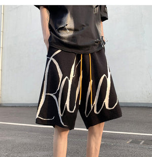 Letter Foam Y2K Knee Length Shorts ,  - Streetwear Shorts - Slick Street