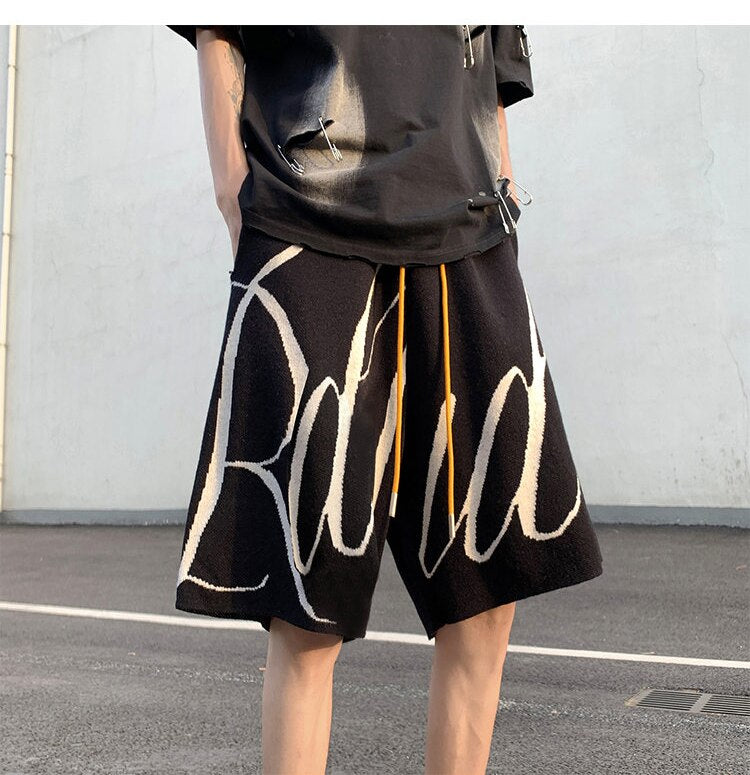 Letter Foam Y2K Knee Length Shorts ,  - Streetwear Shorts - Slick Street