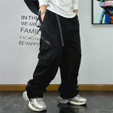 Multi-Pocket Cargo Baggy Pants Black, XXS - Streetwear Pants - Slick Street