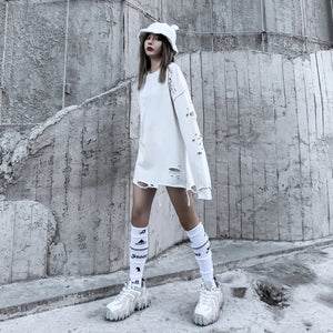 Distressed Gothic Sweatshirt , - Streetwear Sweatshirts - Slick Street