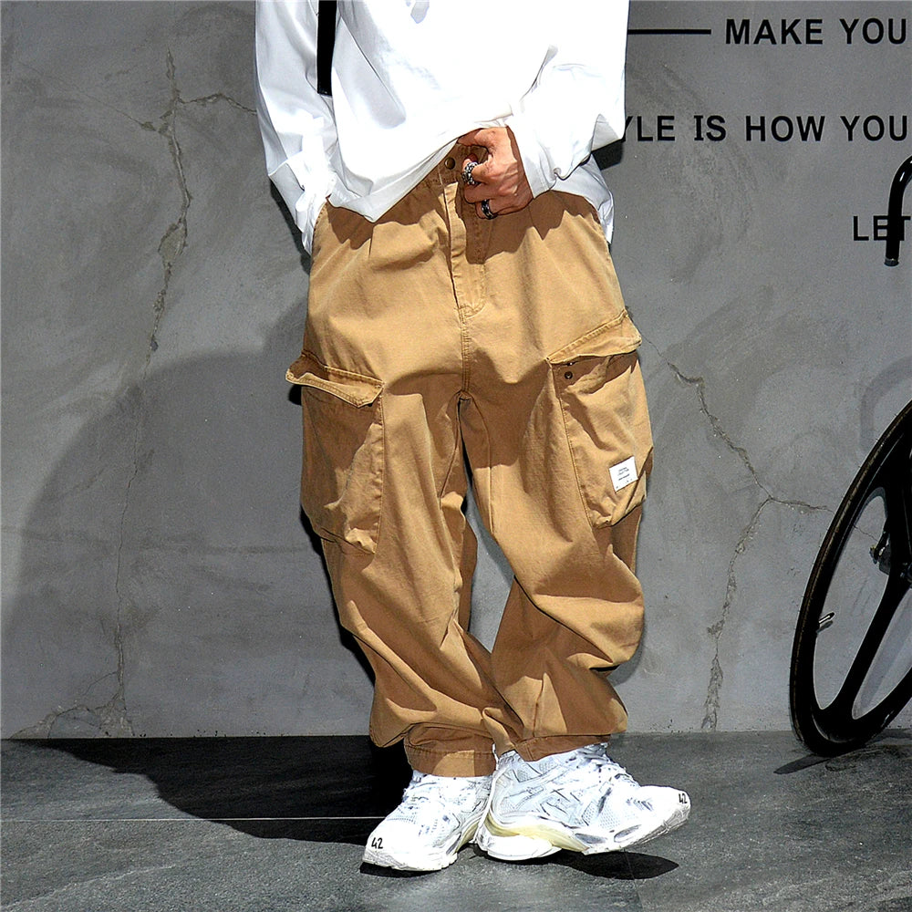 Ankle Length Baggy Cargo Pants , - Streetwear Pants - Slick Street