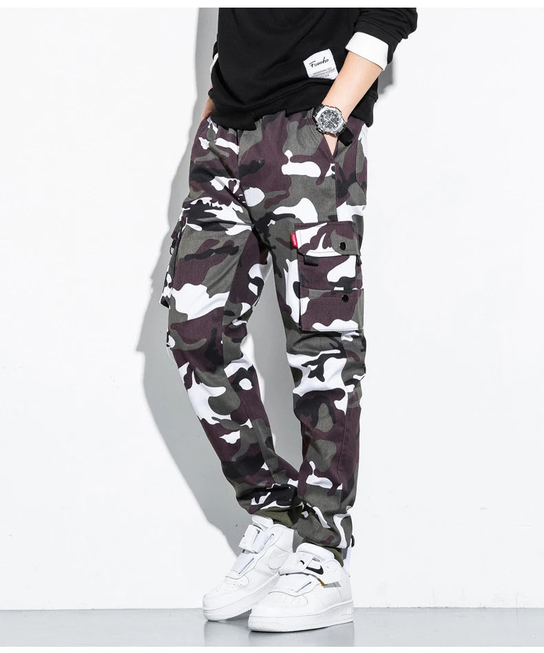 Camouflage Style Cargo Size Pockets Pants ,  - Streetwear Pants - Slick Street