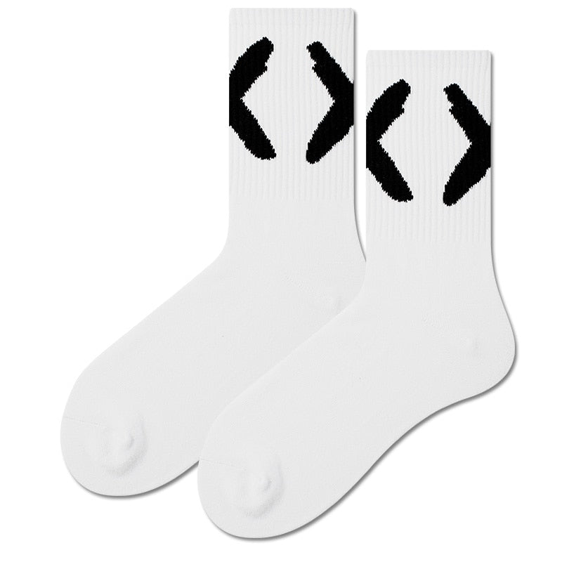 Plain 'X' Mark Socks White, One Size - Streetwear Socks - Slick Street