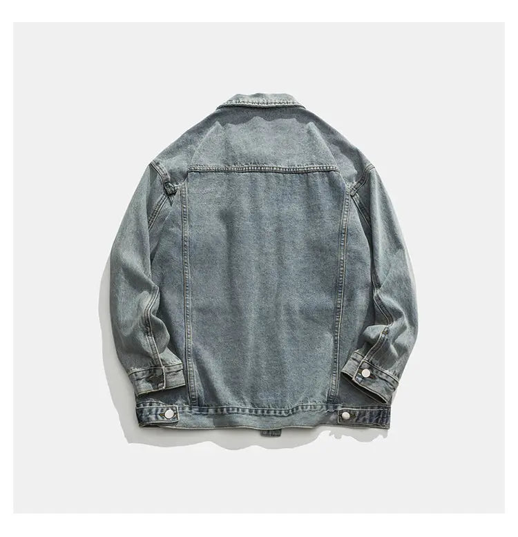 Tied Die Lapel Button Up Jean Jacket ,  - Streetwear Pants - Slick Street