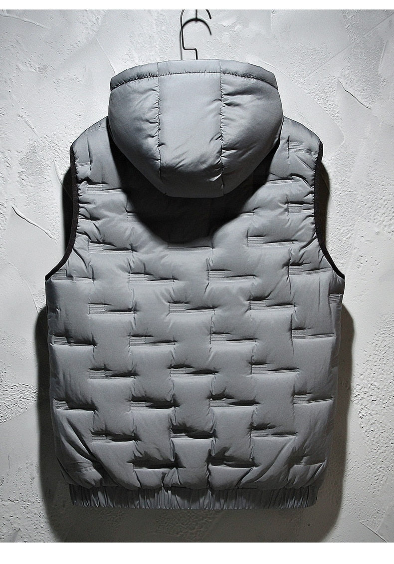 Block Pattern Vest Hoodie ,  - Streetwear Hoodie - Slick Street
