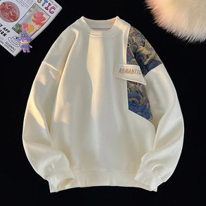 Romantic Bears Pattern Shoulder Patchwork Sweater ,  - Streetwear Sweater - Slick Street