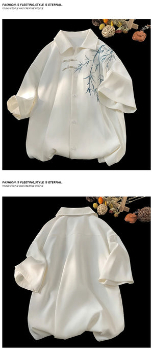 Floral Leaves Short Sleeve Shirt , - Streetwear T-Shirts - Slick Street