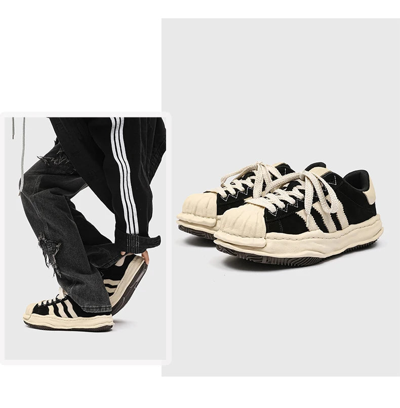 SP1 Striped Board Sneakers , - Streetwear Shoes - Slick Street