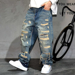 Indigo 26 Blue Distressed Jeans ,  - Streetwear Jeans - Slick Street