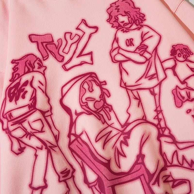 We V Cartoon Sketch Hoodie , - Streetwear Hoodie - Slick Street