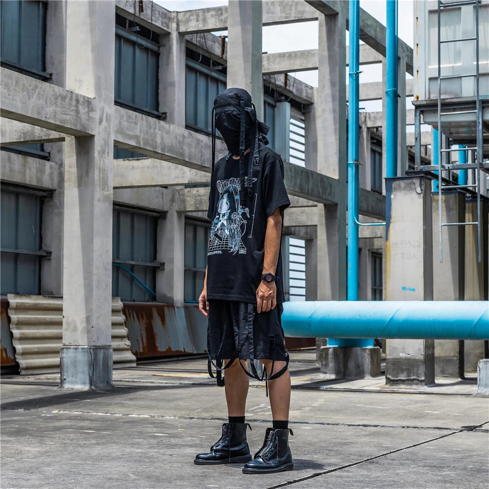 Streetwear Robotic Anime Girl Loose T-Shirt ,  - Streetwear T-Shirt - Slick Street