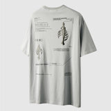 Centrum Artificial System Graphic Loose T-Shirt Gray, M - Streetwear T-Shirts - Slick Street