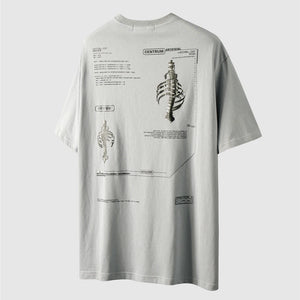 Centrum Artificial System Graphic Loose T-Shirt Gray, M - Streetwear T-Shirts - Slick Street
