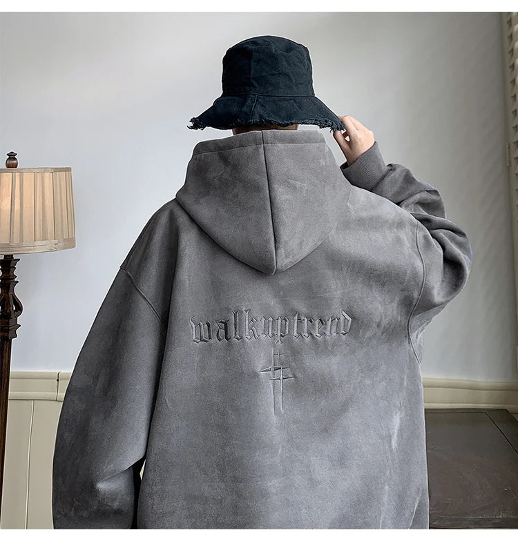 Plain Color Walk Up Trend  Vintage Hoodie ,  - Streetwear Hoodie - Slick Street
