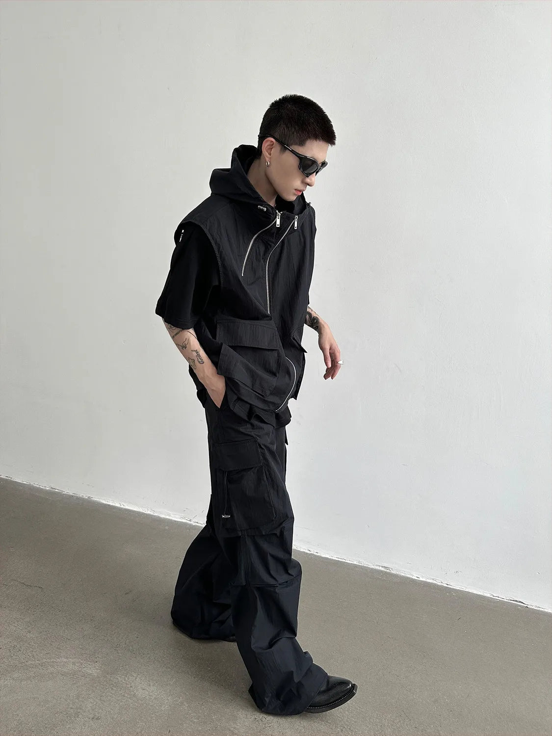 Pyro Ghost Sleeveless Cargo Pants Set , - Streetwear Tracksuits - Slick Street