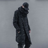 Mist Black Turtleneck Gothic Coat Black, M - Streetwear Coat - Slick Street