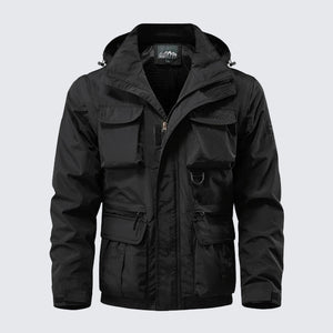 Detachable 'V23' Hooded Ski Jacket Black, XS - Streetwear - Slick Street