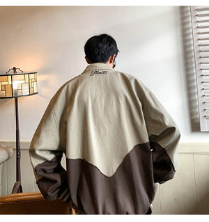 Dual Tone Split Button Up T-Shirt , - Streetwear T-Shirts - Slick Street