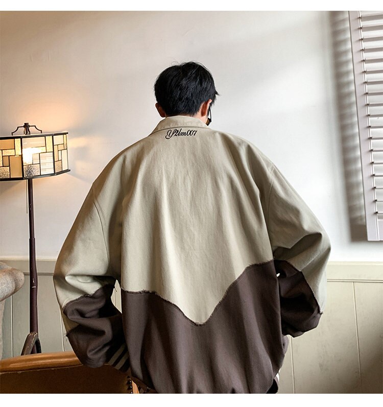 Dual Tone Split Button Up T-Shirt , - Streetwear T-Shirts - Slick Street