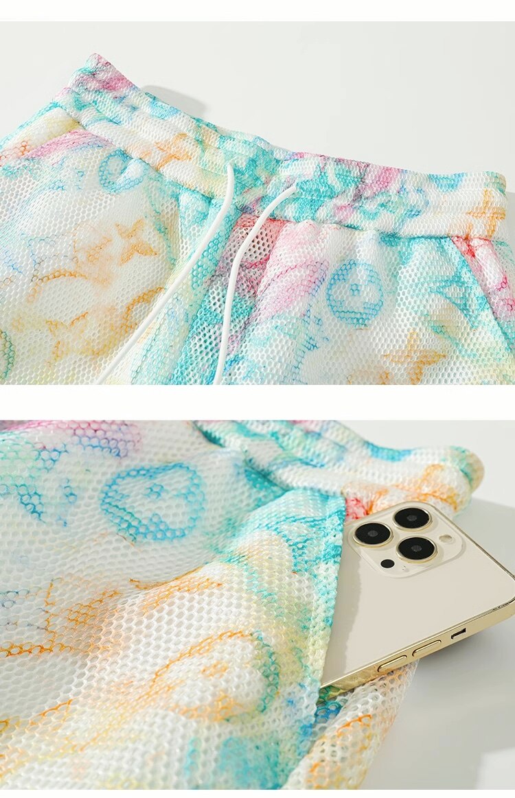 X-Color Tie-dye Mesh Shorts ,  - Streetwear Shorts - Slick Street