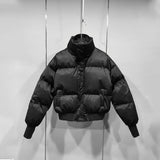 Pitch Black Standing Collar Padded Jacket Black, XS - Streetwear Jacket - Slick Street