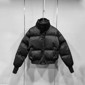 Pitch Black Standing Collar Padded Jacket Black, XS - Streetwear Jacket - Slick Street