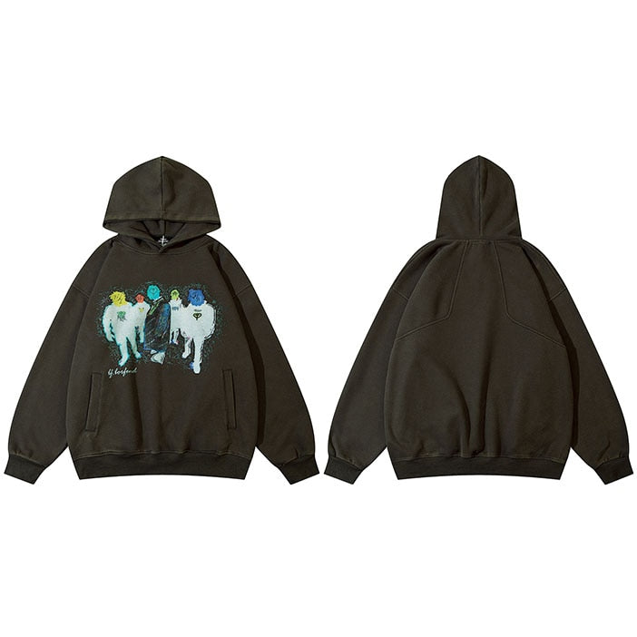 Barbados Inside Out Painting Hoodie Grey, S - Streetwear Hoodie - Slick Street