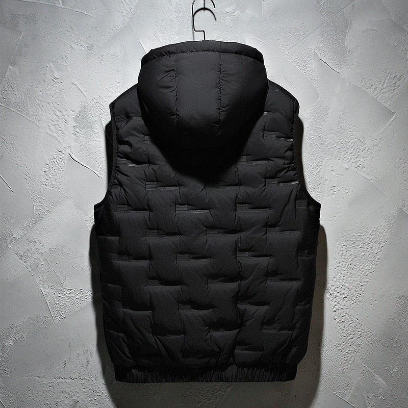 Block Pattern Vest Hoodie ,  - Streetwear Hoodie - Slick Street