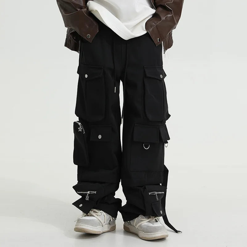 ZA22 Multi Pockets Cargo Pants Black, M - Streetwear Pant - Slick Street
